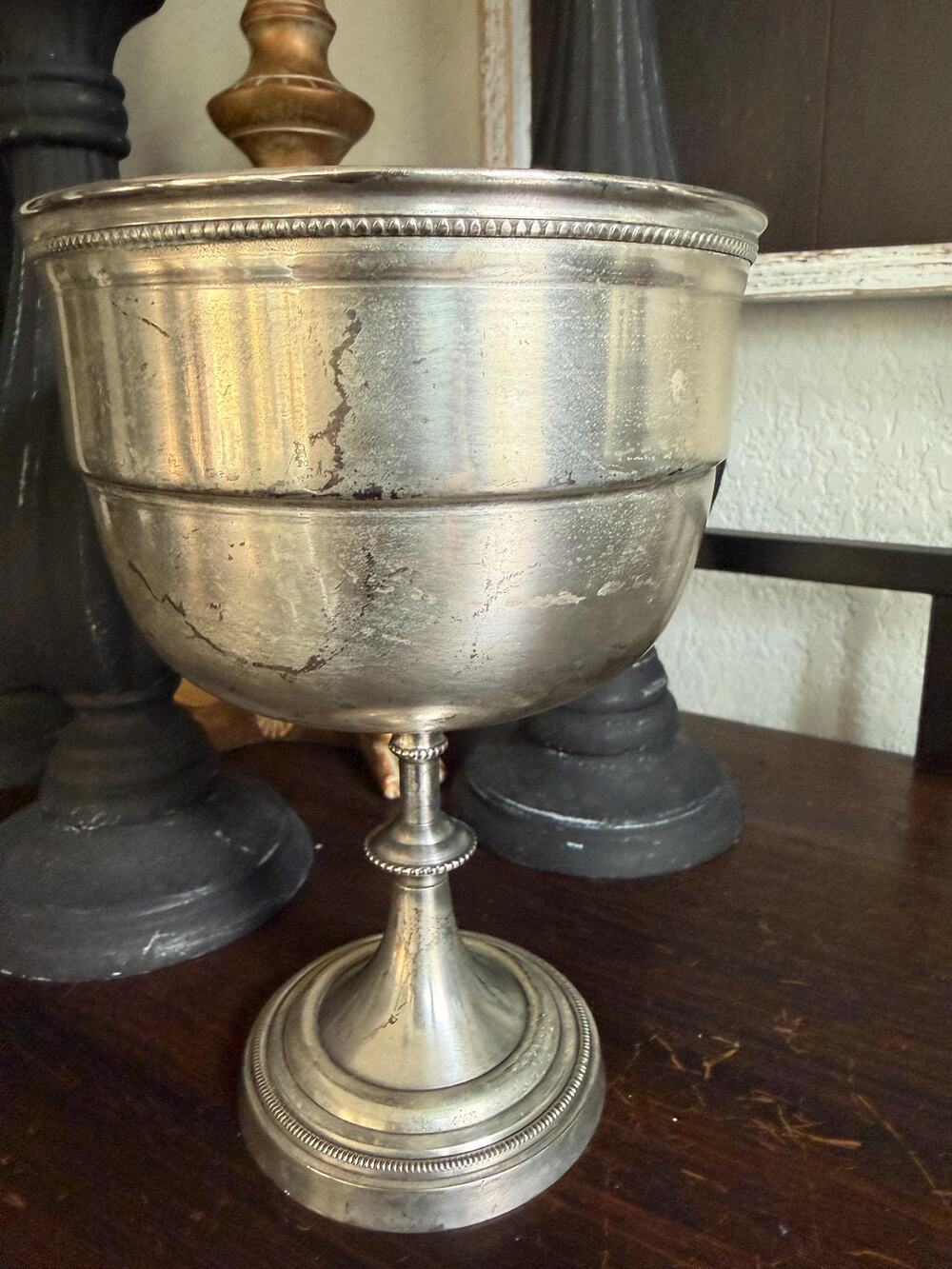 Italian Pewter Mira Coppa Chalice Bowl  (7.5" Height)